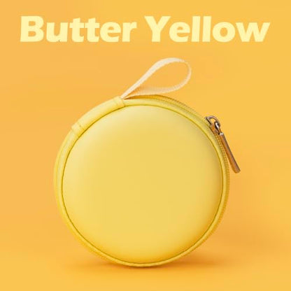 Ginsco Mini-Portable Hard Shell Earbuds Case for Apple EarPods Headphones USB-C Wired Ear Buds/Skullcandy Jib Wired Earbuds, Travel Case for Earphones Earplugs (1, Butter Yellow) - color: Butter Yellow