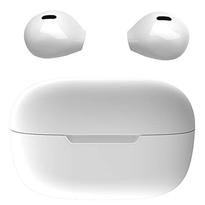 Invisible Mini Wireless Bluetooth Earbuds, Small Semi in-Ear Earbuds for Work & Daily Use, Touch Control, Lightweight for Music & Audiobooks - color: White