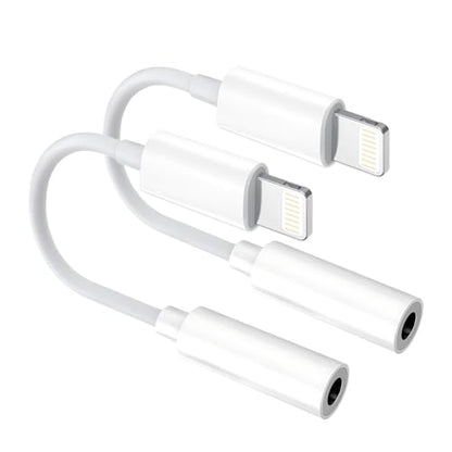 [Apple MFi Certified] 2 Pack Lightning to 3.5mm Aux Audio Adapter, Headphone Jack Converter Dongle for iPhone 14/13/12/X/XR & iPad (Supports All iOS Systems) - color: 2 Pack