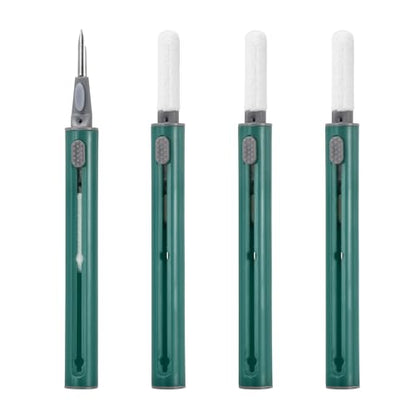 4PCS Earphone Cleaner Kit - Ultra Portable Multi-Function Cleaner Kit Soft Brush for Bluetooth Earphones Case Cleaning Tools, Dark Green - color: Dark Green