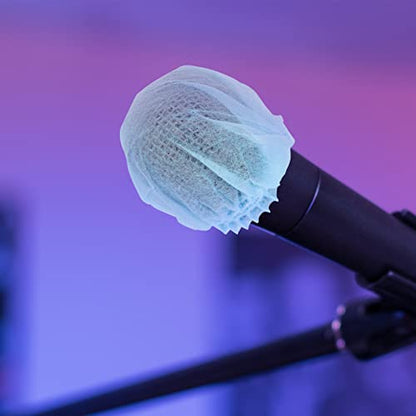 Vaguelly 200pcs Disposable Microphone Non-woven Windscreen Mic Cover for Handheld Microphones Protects Dirt for Karaoke Stage