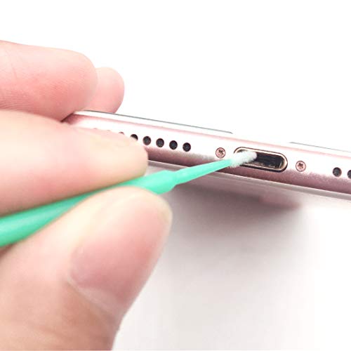 100 Pack Phone Charge Port Cleaning Tool kit,Bendable Mini Soft Round Brushes Cleaner Compatible with iPhone 11 Pro Speaker Tablet Camera Laptop Computer Smartphone - color: Green