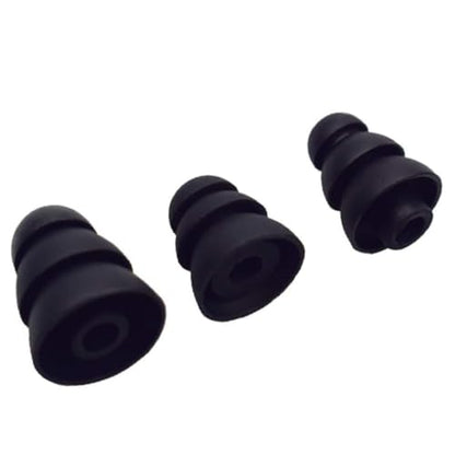 6 Pairs Triple Flange Ear Tips Triple Flange Earbud Replacement Tip Compatible with Most Earbuds Diameter 4mm - 5mm in-Ear Earphones, S/M/L(Black) 431B6P - color: Black