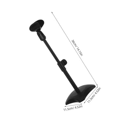 Vaguelly Adjustable Desk Mic Stand round Base, Compact Microphone Holder for Handheld Microphones, Universal Compatibility for Desk Setups and Podcasts, Made of Abs and Iron