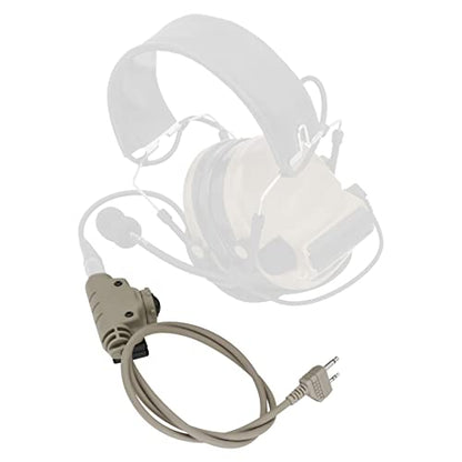 HEARFALCOM Tactical Headset Adapter U94 V2 PTT for Midland Plug Walkie Talkie for Airsoft Hunting Sports (Sandy) - color: sandy