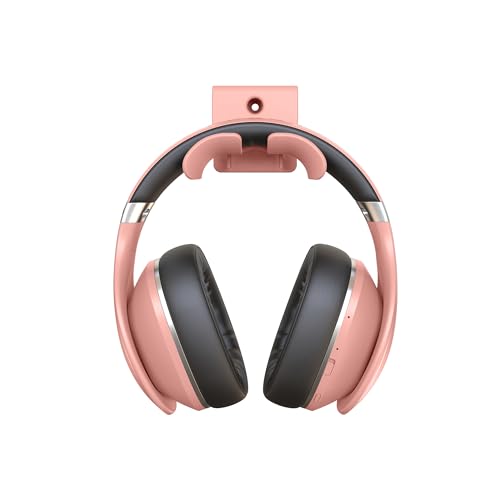 Headphone Wall Mount, Under Desk Headphone Hanger, Controller Holder, Gamepad Controller Holder, Adhesive/Screws, Universal Hanger Hook (Pink) - color: pink