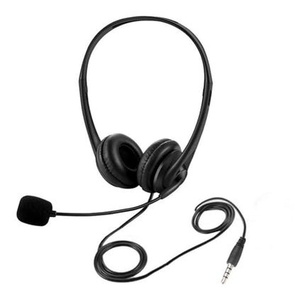 On Ear Corded Headphones with Built in Microphone 3.5mm Connection Comfortable for Music Calls Learning and Office Use
