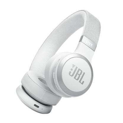 JBL Live 670NC Wireless On-Ear Headphones, Adaptive NC - White | Bluetooth Headphones With Surround Sound, up to 65H Battery Life, Fast Charging, Built-In Mic, Voice Assistant, Foldable - color: White