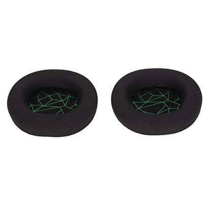 Replacement Ear Cushion Pads with Memory Foam Protein Leather for 3 5 7 Pro ATH M40X M50X MDR 7506 Cloud 2 Black V2 (Black earpads with Green Silk Screen) - color: Black earpads with green silk screen