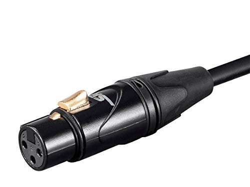Monoprice Starquad XLR Male to XLR Female Microphone Cable - 100 Feet, 24AWG, Gold Plated Contacts, Black - Stage Right Series - size: 100 Feet