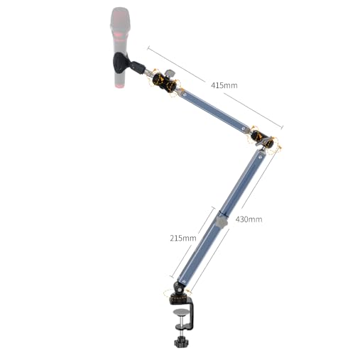 Microphone Boom Arm 360° Rotatable Foldable Adjustable Desk Mic Stand Desk Mount Sturdy Aluminum Alloy for Podcast Video Gaming Meeting Studio (Clip-On) - size: Clip-On
