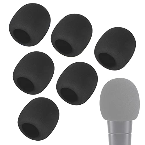 6 Pack SM58 Foam Mic Cover, Thick Handheld Windscreen for Shure, Black - color: 6PCS-Black