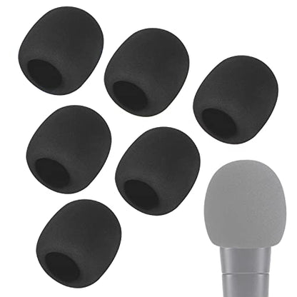 6 Pack SM58 Foam Mic Cover, Thick Handheld Windscreen for Shure, Black - color: 6PCS-Black