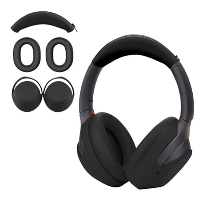 Aiivioll 3 Set Case Cover for Sony WH-1000XM4/WH-1000XM3 Headphones, 1000XM4/1000XM3 EarPad Cover/Ear Cover/Headband Cover Protector, Sweat Proof Soft Silicone Headphones Accessories (Black) - color: Black