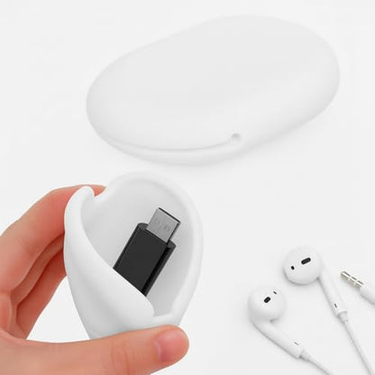 DOITOOL Silicone Earbud Case Portable Earphone Storage Bag Universal Cable Organizer Travel Pouch 3.93X2.55X0.78In Protective Carrying Case for Wireless Earbuds Flash Drives