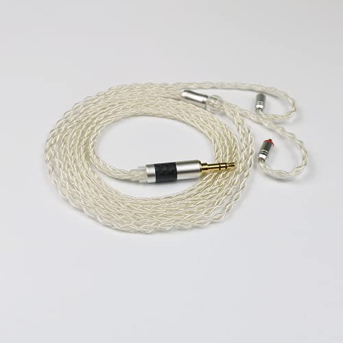 MMCX 3.5MM Upgrade Earphone Cable 8Core Silver Plated Copper Upgrade Detachable Earphone Wire for Shure 846 535 Tin Audio T2 Plus P1 (3.5MM, MMCX)