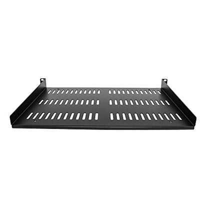 StarTech 1U Vented Cantilever Shelf, 12in, 55lb, 25kg (SHELF-1U-12-FIXED-V) | Universal 19in EIA-310 fit, 30.5cm depth, 2.0mm SPCC steel, Network equipment rack, Cabinet, Tray - size: 12", style: single