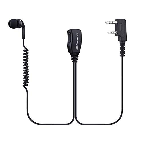 2 Pack in-Ear Walkie Talkie Headset, 2-Pin Compatible with Kenwood Bao Feng | Walkie Talkie Earpiece with Mic PTT, 3.5mm/2.5mm Two-Way Radio Earpiece