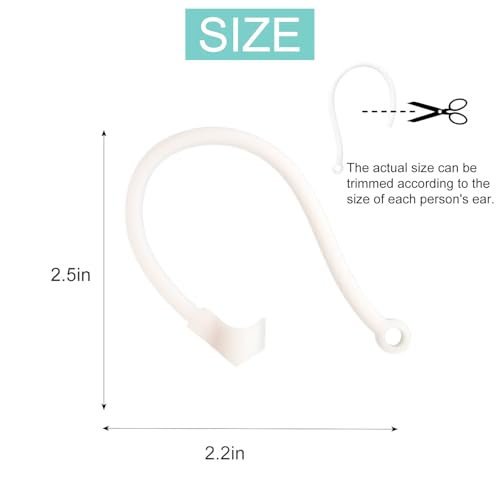 Adjustable Ear Hooks Compatible with AirPods 4, 3, 1, 2 and Pro & All in-Ear Headphones with Stems - 2 Pairs Secure & Comfortable Prevent Falls Ear Holders for Headphones - Easy to Install (Black) - color: Black