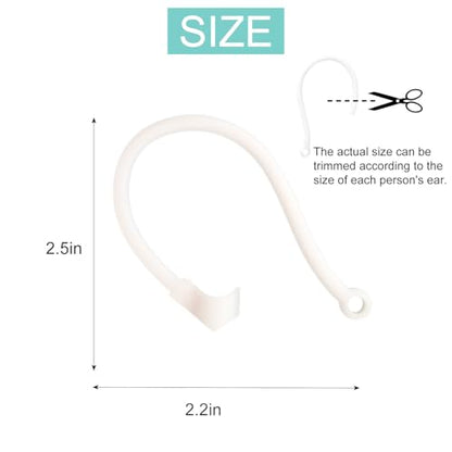 Adjustable Ear Hooks Compatible with AirPods 4, 3, 1, 2 and Pro & All in-Ear Headphones with Stems - 2 Pairs Secure & Comfortable Prevent Falls Ear Holders for Headphones - Easy to Install (Black) - color: Black
