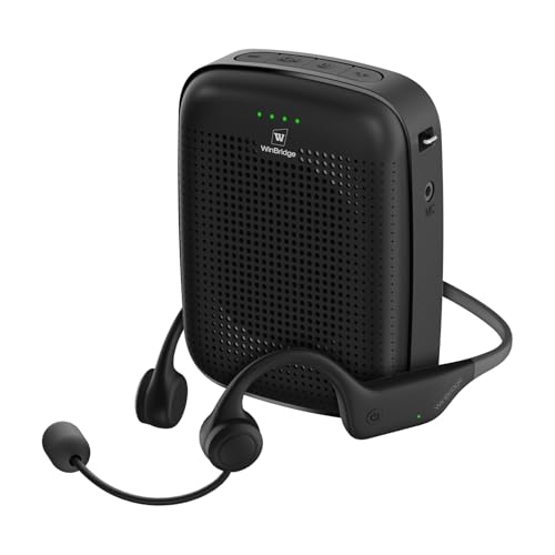15W Portable Mini Bluetooth Voice Amplifier with Wireless Earhook Mic A007 | Hands-free Microphone, 15H Battery & Belt Clip for Teachers, Tour guides, Presentation, Coaching & Elderly