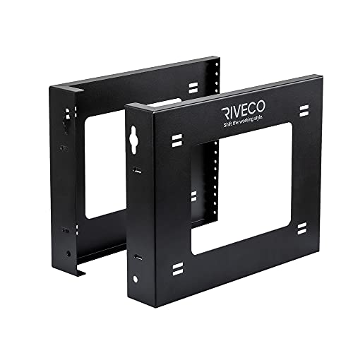 RIVECO 6U Open Frame Rack Wall Mount & Desktop Mount, No Assembly Required Server Rack for Network Equipment & Data AV HiFi Stereo Gaming Electronics Shelf - size: 6U