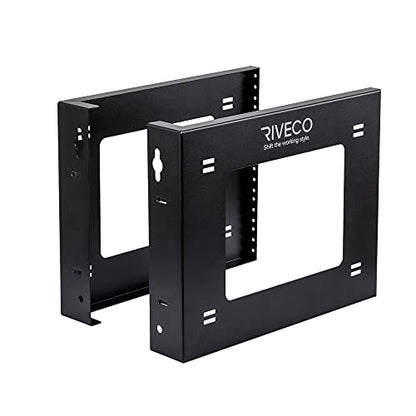 RIVECO 6U Open Frame Rack Wall Mount & Desktop Mount, No Assembly Required Server Rack for Network Equipment & Data AV HiFi Stereo Gaming Electronics Shelf - size: 6U