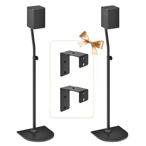 Speaker Stands for LG Rear Speakers SPQ8-S SPT8-S SPK8-S 578S1-S S78S2-S S65S3-S S55TR, Height Adjustable 33"–42" for LG Speaker Stand WR Wall Mount, Fit Keyhole & 1/4"-20 M5 M6 Surround Sound Speaker