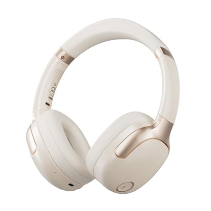 Hybrid Active Noise Cancelling Headphones, Wireless Over Ear Bluetooth | 50H Long ANC Playtime, Rotatable and Foldable, HiFi Audio Deep Bass, Customized EQ via APP, Transparency Mode - color: Matte Cream White