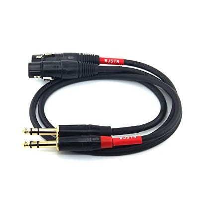 TRS to XLR Female Cable,1/4 '' TRS Stereo Jack Balanced Microphone Cable 6.35mm Male to Female XLR Cable 2Pack - size: 2feet
