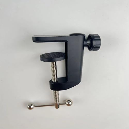 Metal Desk Clamp Universal C Shape Table Mounting Clamp for Microphone Suspension Boom Scissor Arm Stand Holder with Adjustable Screw Fits up to 2.16"/5.5cm Desktop Thickness-Black,White - color: Black