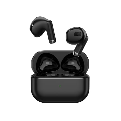 X25 Wireless Earbuds, Semi-in-Ear Bluetooth 5.3 Headphones | Super Bass Sound, Built-in Microphone, Hands-Free Call, 50H Standby Time, Auto Pairing, Compatible with iPhone & Android - color: Black