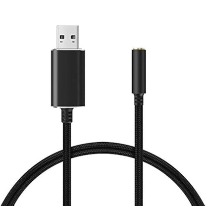 USB to 3.5mm Headphone and Microphone Jack Audio Adapter with 3.5mm Combo Aux Stereo Converter for Headset Mac PS4 PC Laptop Desktops External Sound Card Audio for Windows (100cm, Black) - color: black