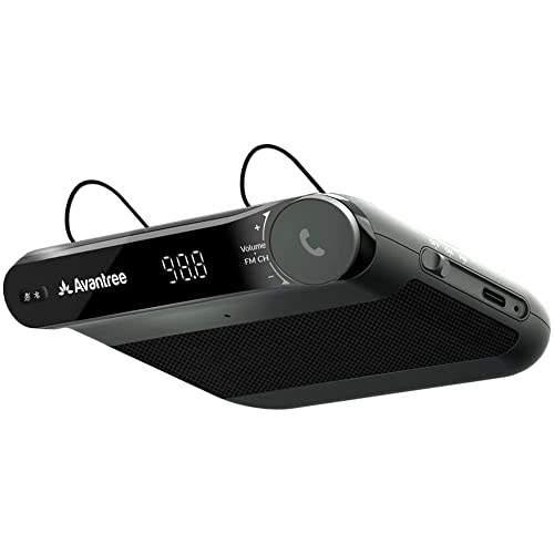 Avantree Roadtrip - Car Bluetooth Speaker & Wireless FM Transmitter Kit | Streaming Cell Phone Audio to Car Speaker with Hands-Free 6W Speakers, Built-in Mic, and Long 22hr Playtime