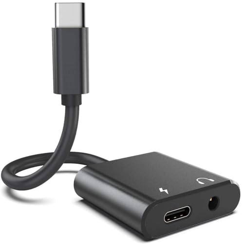 USB C Headphone Adapter Earphone 3.5mm Jack Compatible with Samsung Galaxy A16 5G, Charger Port Splitter Mic Support Hands-Free Type-C