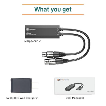 Dante Audio 2CH Digital Audio I/O Adapter, 2x2 Channels, TAA Compliant (MSQ-3400D)