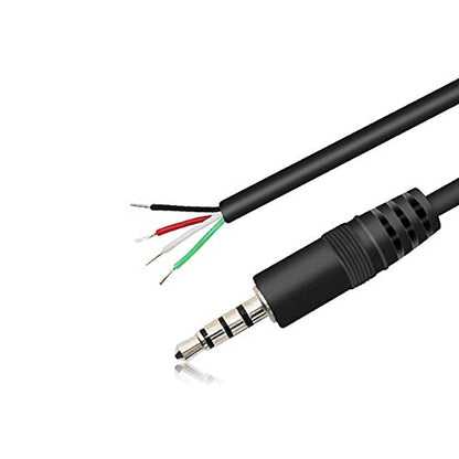 5Pcs 3.5mm Male Plug to Bare Wire Open End TRRS 4 Pole Stereo 1/8" 3.5mm Plug Connector Cable Replacement for Headphone Headset Earphone Microphone Audio Cable Repair 4.9ft