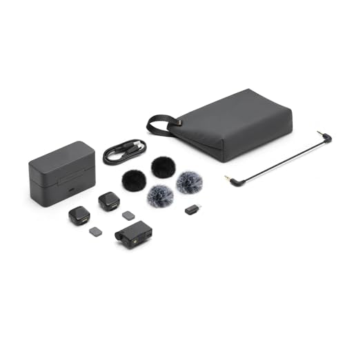 Origianl Mic Mini (2 TX + 1 RX + Charging Case) for DJI Mic Mini, Wireless Lavalier Microphone, Ultralight, Detail-Rich Audio, 48h Use, Noise Cancelling, Automatic Limiting, Vlog, Streaming
