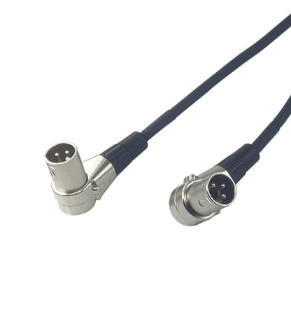 WJSTN 3FT Right-Angle Male to Straight Female XLR Cable, 2FT XLR Audio Adapter Cord for Microphone & Camera, 2 Pack - size: 3FT