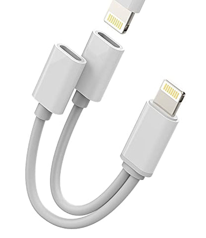 Headphone Adapter Compatible with Lightning Double to Audio Jack and Charger Earphone Charging Splitter Compatible with iPhone 11 12 xr x 7 8plus for ipad Connector Converter for MFI Certified