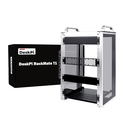 GeeekPi 8U Network Rack, 10 inch Mini Server Rack for Network, Servers, Audio, and Video Equipment, DeskPi RackMate T1, 7.87 inch Depth - color: Silver