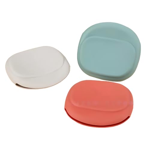 3 Pcs Silicone Headphone Organizer Data Cable Storage Case, Mini Storage Bag, Accessories Kit,Portable, Pouch Bag, Key Box (Red, Grey, Green)