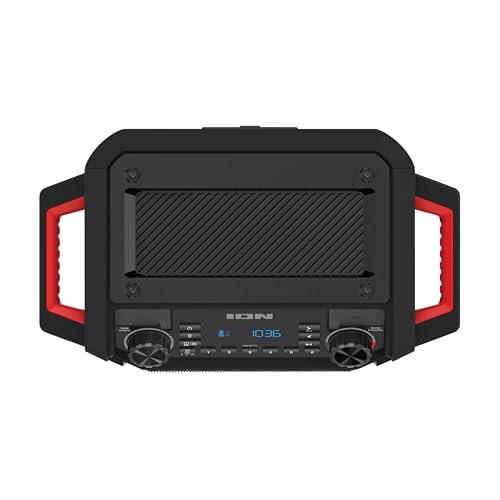 ION Tailgater Classic Portable Bluetooth Outdoor Speaker, Red | Water Resistant, Rechargeable Battery, Radio, USB Charging, Stereo Linking, App Control, for Parties and Outdoor Events - style: Tailgater Classic - Red