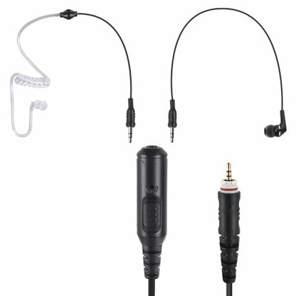 Two Way Radio Ear Set Headset Earpiece with PTT Mic Compatible for Motorola CLP 1010e 1080e CLP1010e CLP1080e Walkie Talkie (to 3.5mm Aux Audio Earbud)