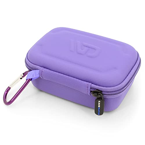 CASEMATIX Travel Case Compatible With DJI Mic 2 Wireless Microphone Kit or Original - Compact Lavalier Microphone Protection to Carry Lav Mic in Charging Case and Small Accessories, Purple
