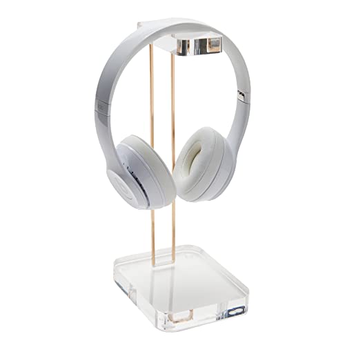 russell+hazel Acrylic Headphone Stand with Gold Hardware, Clear