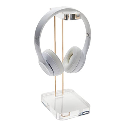 russell+hazel Acrylic Headphone Stand with Gold Hardware, Clear