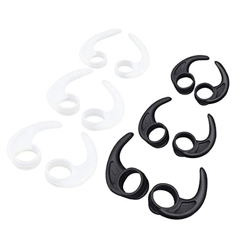 5 Pairs Silicone Earbud Hooks Earphone Sport Grips Flaps W-ings Adapters Eartips for in-Ear and Channel Headphones,Earbud Hooks - size: Medium