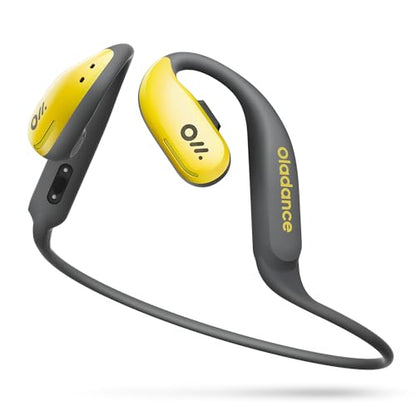Oladance OWS Sports True Wireless Open-Ear Headphones, IPX8, 15H Playtime | Multi-Point Connectivity, Bluetooth 5.3, Durable Neckband, Virtual Bass 2.0, Liquid Silicone, Amplifier Chip - color: Yellow