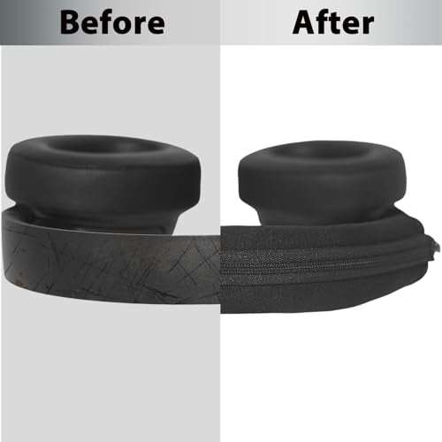 Adhiper Headphone Headband Cover Replacement Band Cushion for Audio-Technica ATH-M Series, Sony, Bose, Skullcandy, JBL, HyperX Headsets, Headband Protector Elastic Fabric with Zipper - 240 * 84mm